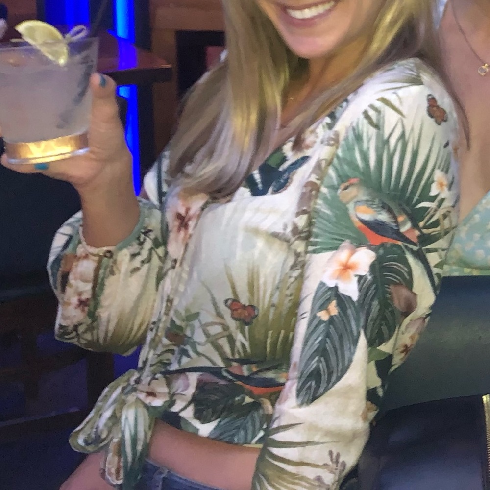 Tropical Cropped Blouse by H&M